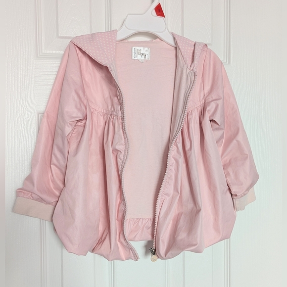 Girls' (Size 4) Pastel Pink Hooded  Zip-Front Jacket w/Balloon/Puffed Hem - Picture 4 of 16